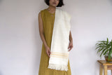 Eri Stole off White with golden border design
