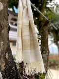 Eri Muffler Offwhite With Yellow Stripe