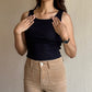 Black Ribbed Tank Top
