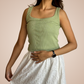 Green Ribbed Tank Top