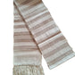 Eri Muffler off white With Full Brown Stripe